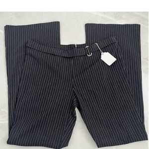 Bisou Bisou Pinstripe Wide leg pants Dark gray and Pink size 12